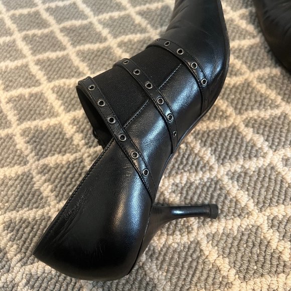 Vintage Walter Steiger Point Toe Booties 7.5 EUC Leather Luxury Designer Unique - Picture 3 of 7